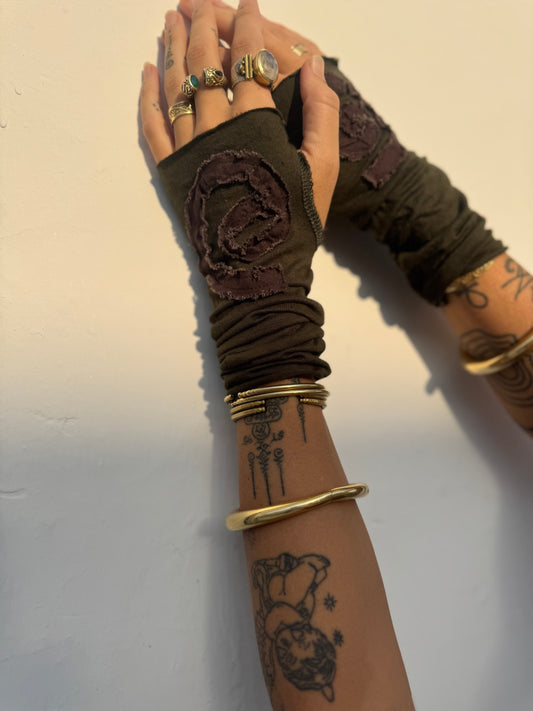 Spiral Gloves - Green/Brown