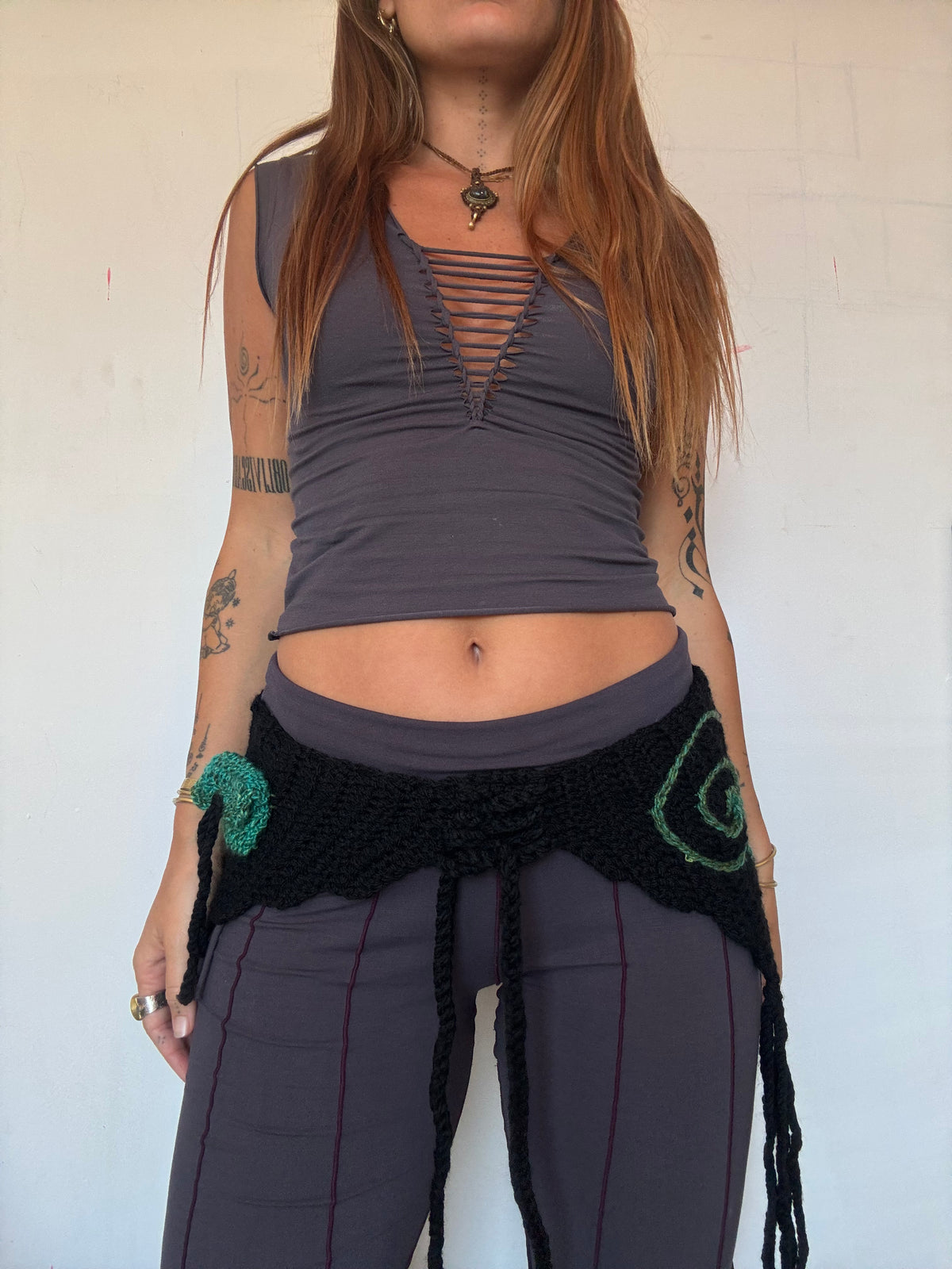 Crochet Fairy Utility Belt - Black/Green