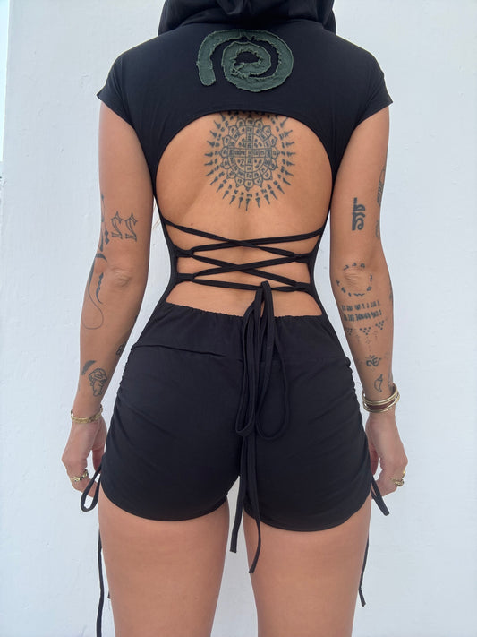 Spiral Playsuit - Black