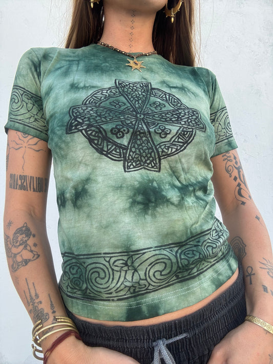 Block Print Baby Tee - Green