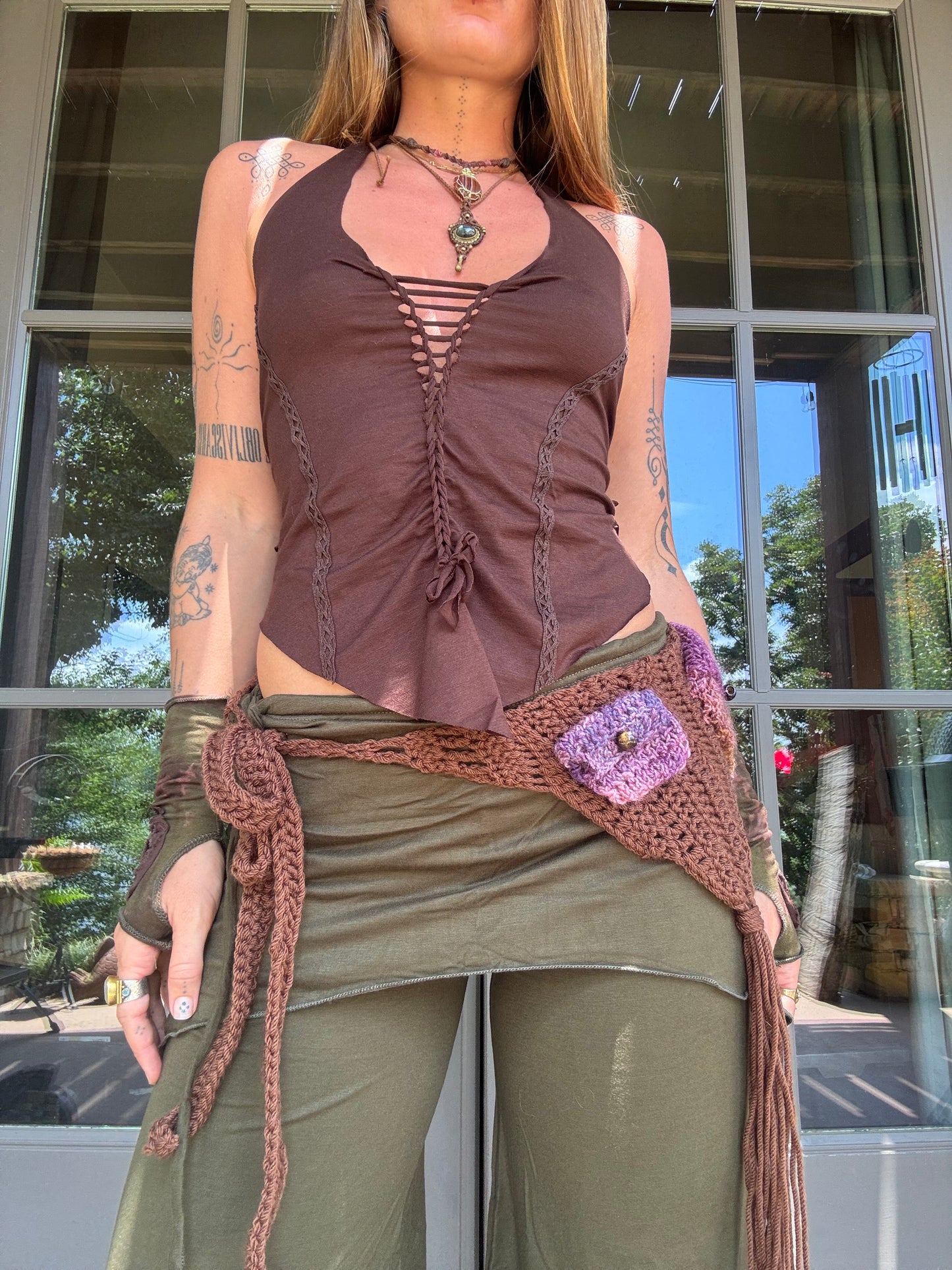 Crochet Fairy Utility Belt - Brown/Purple