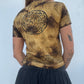 Block Print Baby Tee - Brown Labyrinth