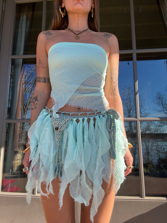 Crochet Fairy Skirt - Cyan