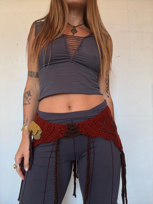 Crochet Fairy Utility Belt - Copper/Brown