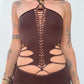 Slit Weave Top - Brown