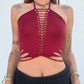 Slit Weave Top - Maroon